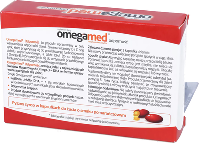 Kwasy tłuszczowe Omegamed Resistance 3+ DHA Vitamins D C Zinc 30 szt (5901785303612)