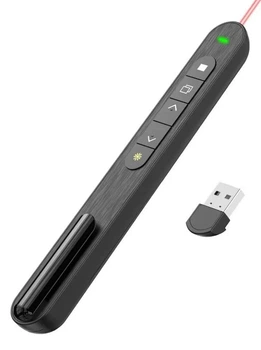 Беспроводной презентер, лазерная USB ручка, лазерная указка для презентаций 2.4G Black