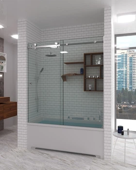 Шторка на ванну Atlantis Glass BRIGHTON 1900х1500 мм Прозора Універсальна