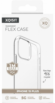 Etui plecki Xqisit Flex Case do Apple iPhone 15 Plus Transparent (4029948227504)