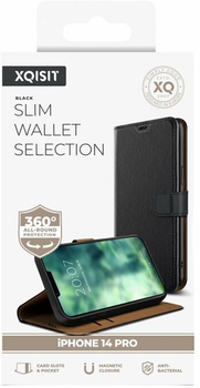 Etui z klapką Xqisit Slim Wallet Selection do Apple iPhone 14 Pro Black (4029948219608)
