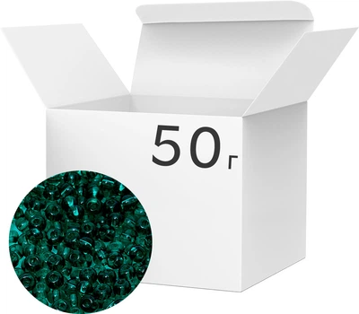 Бисер ВДВ Preciosa Прозрачный матовый 15/0 Изумрудный 50 г (163-15/0-50710)