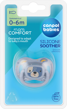 Пустушка силіконова симетрична Canpol babies Cute animals 0-6 місяців (34/924_blu)