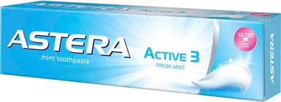 Зубная паста Astera Active 3 Fresh Mint Свежая мята 110 г (3800013515297)