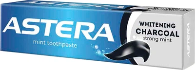 Зубна паста відбілювальна Astera Whitening Charcoal Strong Mint З вугіллям Сильна м'ята 110 г (3800013515518)