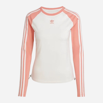 Longsleeve długi damski Adidas Slim Fit IY0781 S Biały/Różowy (4067889537573)