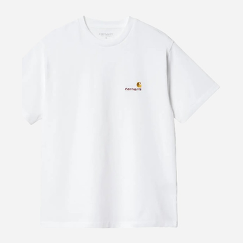 Koszulka bawełniana długa męska Carhartt WIP American Script W I032218-02XX M Biała (4064958770053)