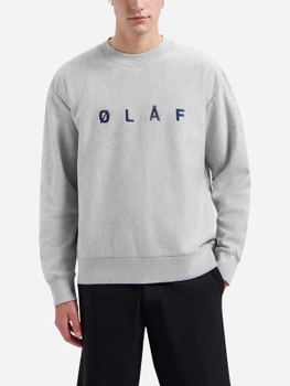 Bluza bez kaptura męska Olaf Embroidery M160210 L Szara (8720104771140)