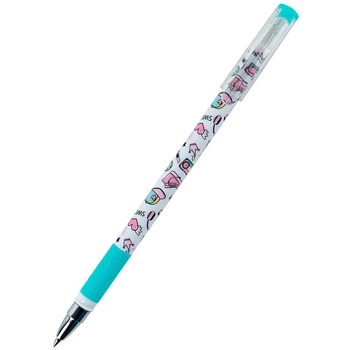 Ручка шариковая с резиновым грипом Girl Power K24-032-01 KITE, синяя