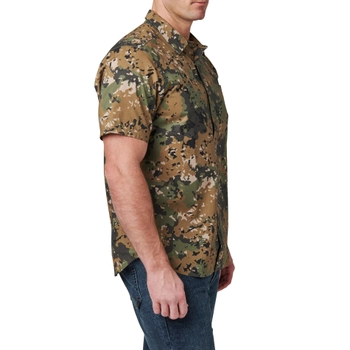 Сорочка тактична 5.11 Tactical Wyatt Print Short Sleeve Shirt Sage Green Canopy Camo 2XL (71231-1095)