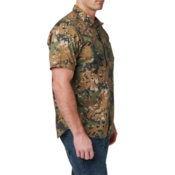 Сорочка тактична 5.11 Tactical Wyatt Print Short Sleeve Shirt Sage Green Canopy Camo M (71231-1095)