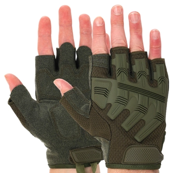 Перчатки тактические с открытыми пальцами SP-Sport BC-8808 L Оливковый