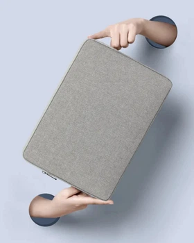 Чехол сумка для ноутбука из мягкой защитой для Macbook Air Pro 13"-14" Cерый