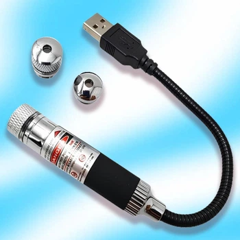 Указка лазерная USB аккумуляторный луч лазер 3 насадки, 25 см