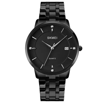 Наручные мужские классические часы Skmei 1801S (Черные)
