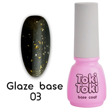 База для гель-лаку (чорна з поталлю) Glaze Base GL03 Toki Toki 5 мл