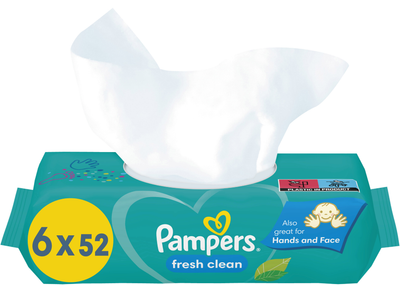 Chusteczki nawilżane dla niemowląt Pampers Fresh Clean 6x52 szt (8001841078175)