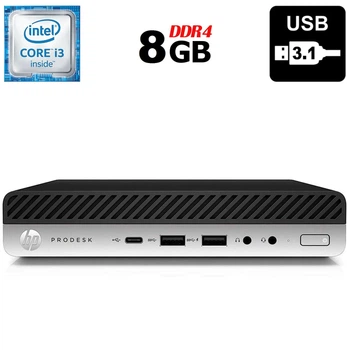 Неттоп HP ProDesk 600 G3 Mini USFF / Intel Core i3-6100T (2 (4) ядра по 3.2 GHz) / 8 GB DDR4 / no HDD / Intel HD Graphics 530 / DisplayPort б/у
