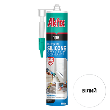 Герметик силіконовий Akfix 100Е білий 280 мл