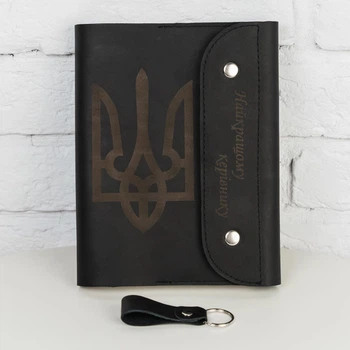 Блокнот s.a.f._handmade у шкіряній обкладинці на 2 застібки
