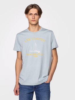 Футболка бавовняна чоловіча Lee Cooper BOATING CLUB-1010 2XL Блакитна (5904347388126)