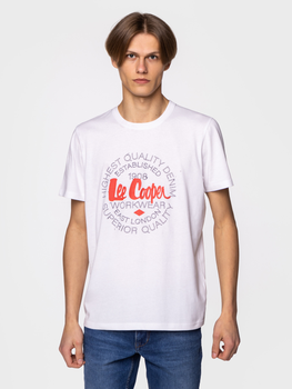 Koszulka męska bawełniana Lee Cooper BRAND3-3010 S Biała (5904347395780)