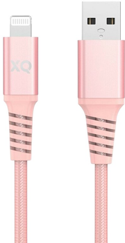 Kabel Xqisit NP Cotton Braided USB Type-A - Lightning 2 m Pink (4029948221892)