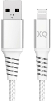 Kabel Xqisit Nylon Braided USB Type-A - Lightning 2 m White (4029948221878)