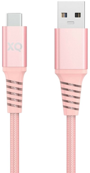 Kabel Xqisit Nylon Braided USB Type-C - USB Type-A 2 m Pink (4029948221397)