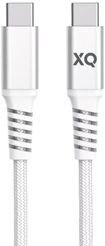 Kabel Xqisit Nylon Braided USB Type-C - USB Type-C 2 m White (4029948221489)