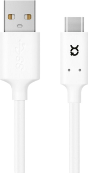 Kabel Xqisit Charge & Sync USB Type-C - USB Type-C 3.0 1 m White (4029948219219)