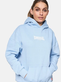 Худи утепленное женское Lonsdale Kilmote 117262-3059 L Голубой/Белый (4251522384147)