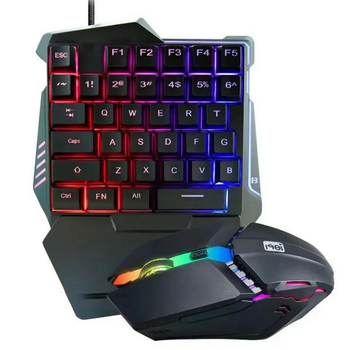 Набір ігровий 2в1 клавіатура та мишка з підсвіткою RGB 198I G506 Black ТР