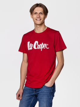 Koszulka męska bawełniana Lee Cooper SCRIPT5-2405 S Czerwona (5904347396176)