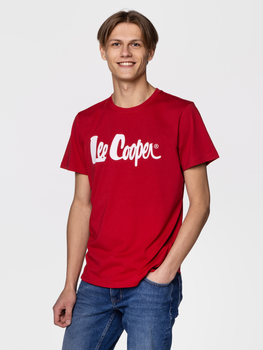 Koszulka męska bawełniana Lee Cooper SCRIPT5-2405 XL Czerwona (5904347396206)