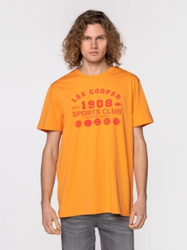 Koszulka męska bawełniana Lee Cooper SPORTS CLUB -1010 2XL Pomarańczowa (5904347388263)