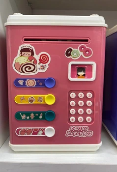 Сейф копилка Saving Money Box детский с кодовым замком и отпечатком пальца, красный (mag637)