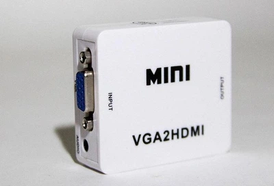 Перехідник VGA на HDMI конвертер для ПК, ноутбука, відео реєстратора адаптер перетворювач з аудіо та зовнішнім живленням HDMI - VGA VGA2HDMI