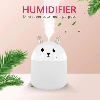 Міні-зволожувач повітря Air Purifier нічник 2 в 1 котик білий
