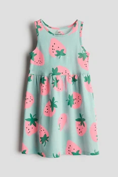 Летнее платье бирюзовое Клубника H&M 98-104см (400095600)