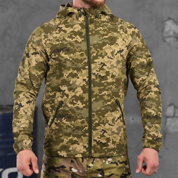 Чоловіча легка куртка з капюшоном Fuzz мембранна стрейч тканина піксель розмір 3XL