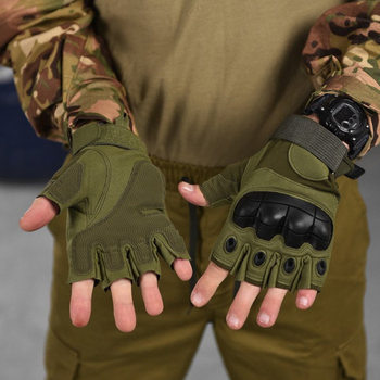 Беспалые перчатки с защитными накладками Outdoor Tactics олива размер L