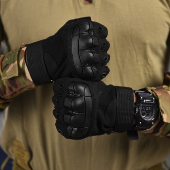 Беспалые перчатки с защитными накладками Outdoor Tactics черные размер M