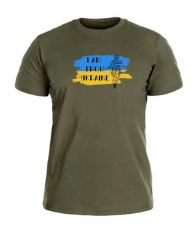 Військова футболка олива з принтом Україна Розмір 56