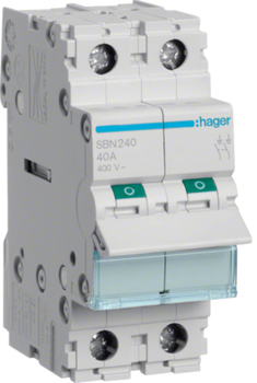 Вимикач навантаження Hager 2-полюсний 40 А 400 В (B) (SBN240)