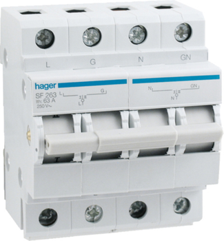 Перемикач вводу резерва Hager 250 В 63 A 1+N (B) (SF263)
