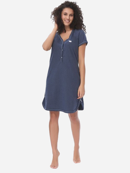 Нічна сорочка жіноча бавовняна для вагітних Doctor Nap TCB.9505 XL Темно-синя (5902701134693)