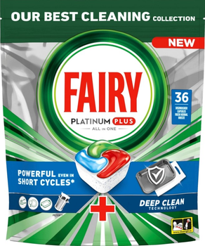 Капсули для посудомийних машин Fairy Platinum Plus Blue Свіжий трав'яний бриз 36 шт (8700216236300)