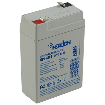 Аккумулятор мультигелевый MERLION GP628F1 6V 2.8 Ah AGM