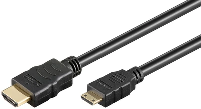 Кабель відео-сигнальний Goobay HDMI-mini M/M 1.0m v2.0 4K@60Hz D=5.5mm 3D Gold чорний(75.07.4081)